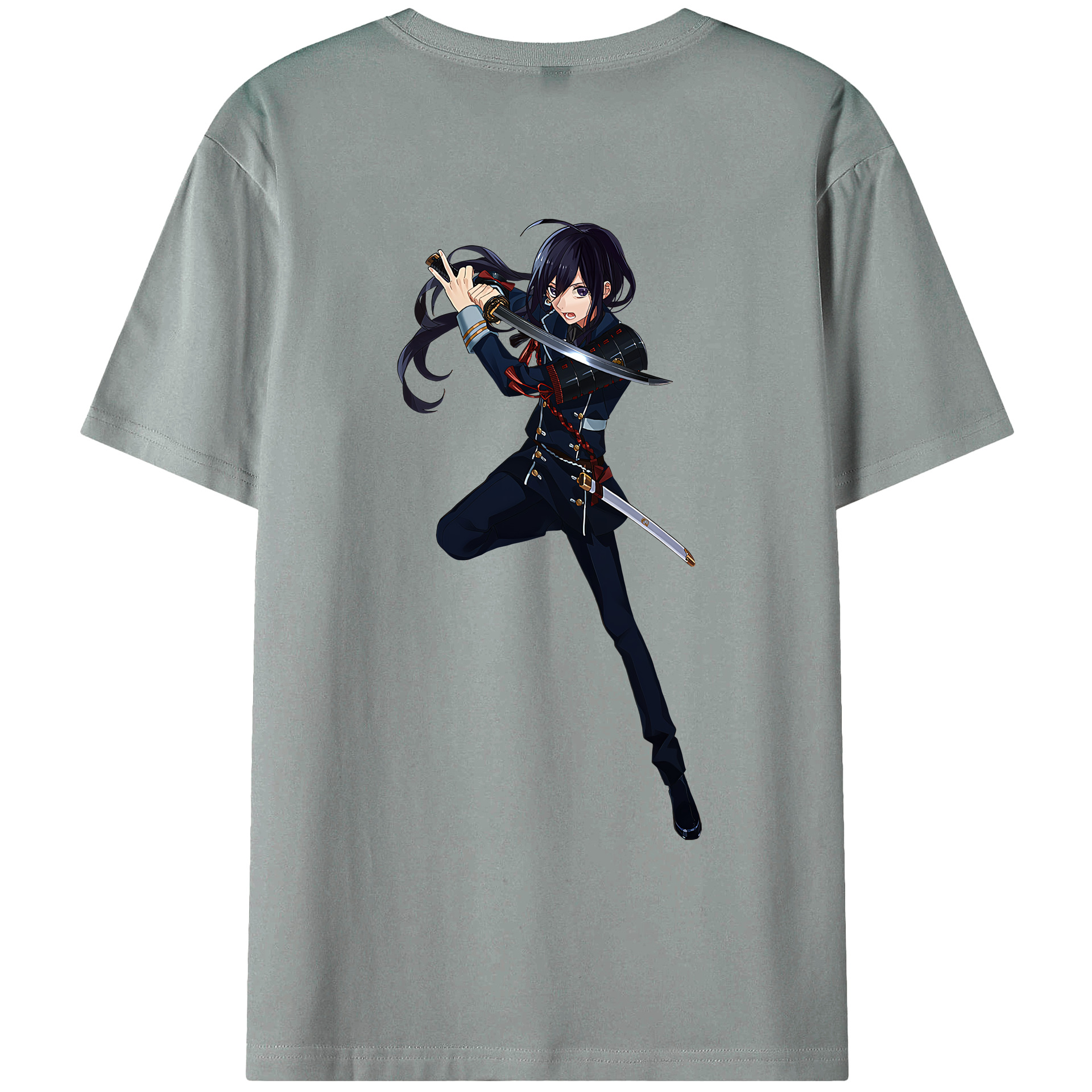 （画像用） 刀剣乱舞 Touken Ranbu 綿100％ メンズ半袖Tシャツ（バックプリント） 通気性